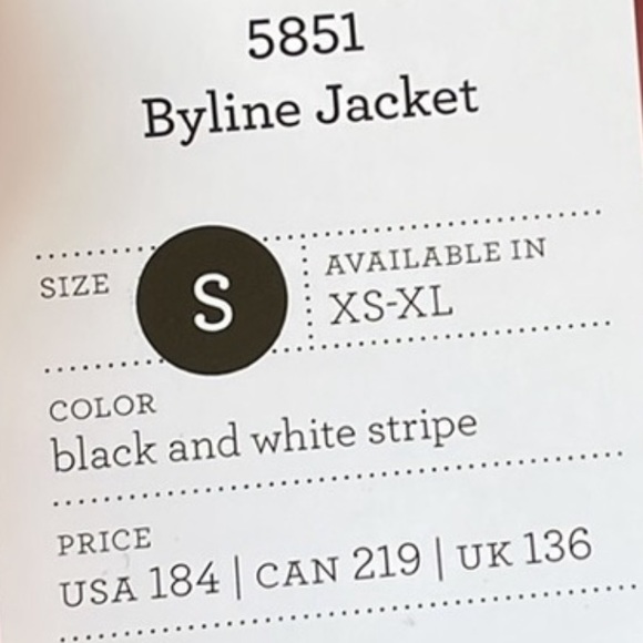 CAbi Byline Jacket #5851 Black & White Small NWOT - Picture 10 of 12